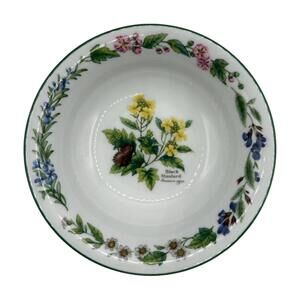 Vintage Royal Worcester Herbs Green Trim 6.75” Coupe Cereal Bowl
